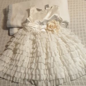 Blueberri white ruffled child's dress